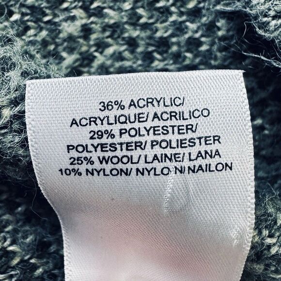 Lucky Brand Wool Blend Camouflage Cardigan Sweater Small Green Button Up Soft - Picture 9 of 11